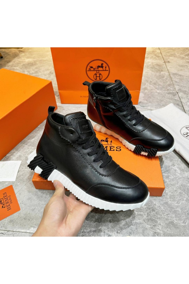Hermes Кроссовки с мехом Bouncing high-top - Black / White