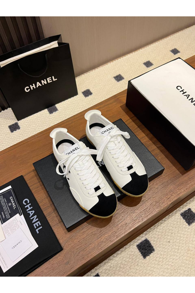 Chаnеl Женские кожаные кроссовки premium