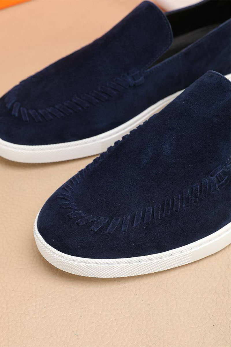 Hermes Мужские замшевые лоферы Julian - Navy