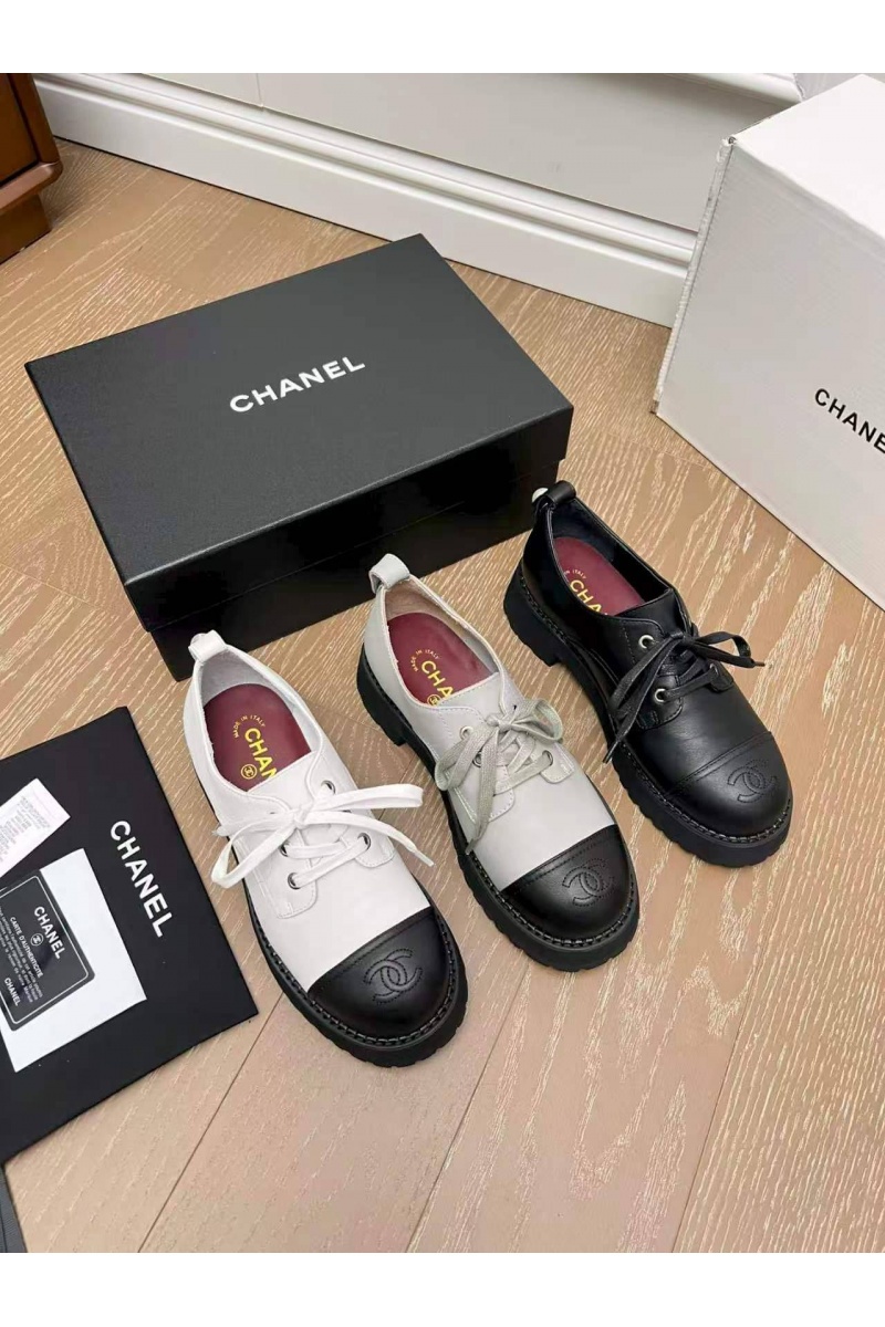 Chаnеl Женские кожаные ботинки дерби premium