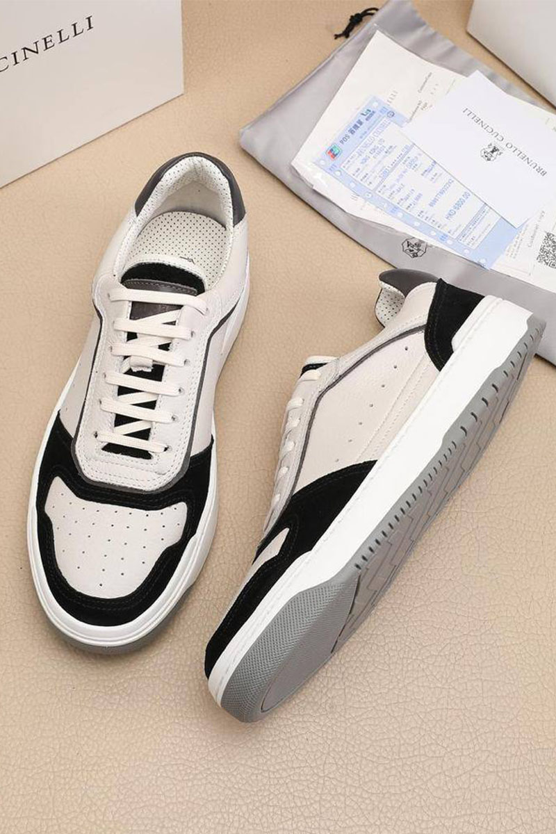 Brunеllо Сuсinеlli Комбинированные кроссовки Solomeo logo - Black / White