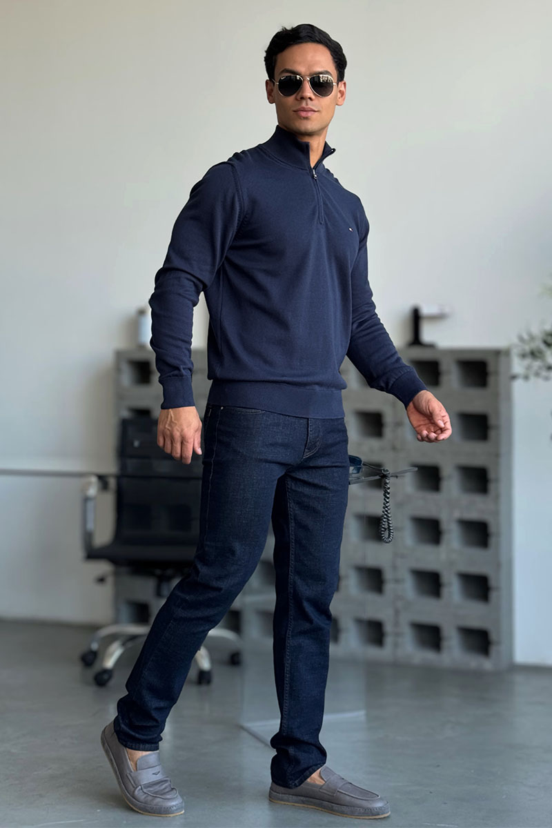 Tommy Hilfiger Кофта тёмно-синего цвета quarter-zip