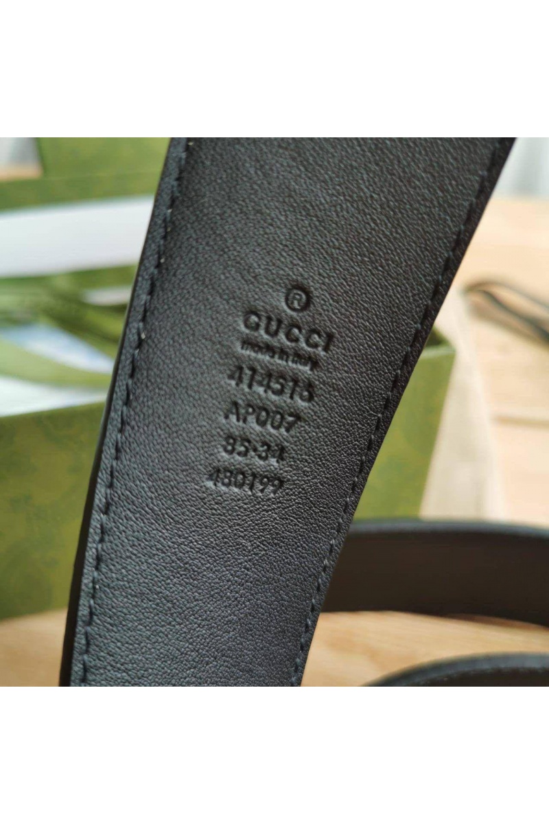 Gucci Двусторонний ремень GG Monogram - Silver (ширина 4 см, длина 80 / 85 см)