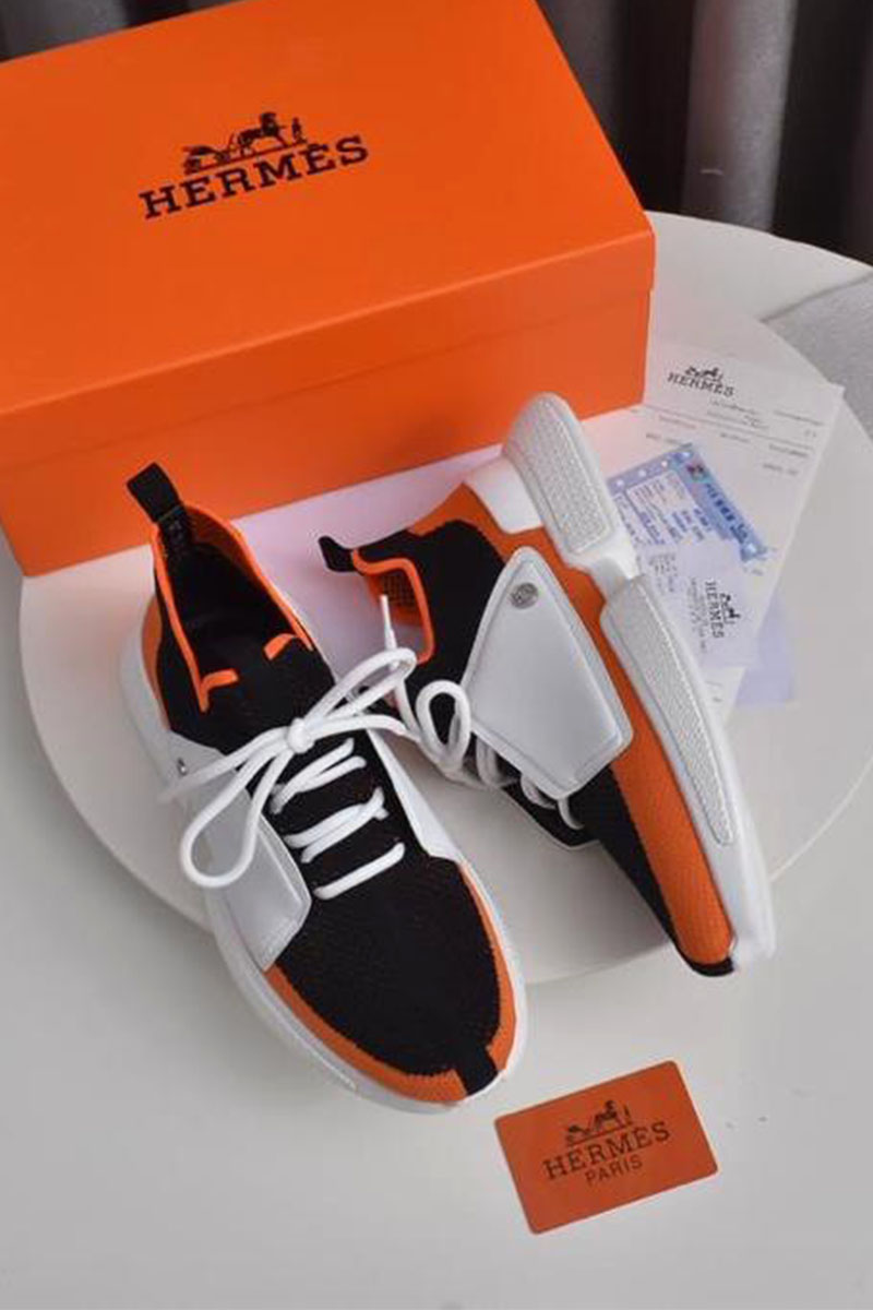 Hermes Мужские текстильные кроссовки Expert - Black / Orange