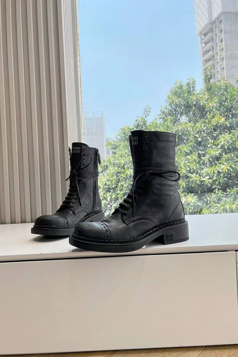 MIU MIU Женские ботинки Premium - Black