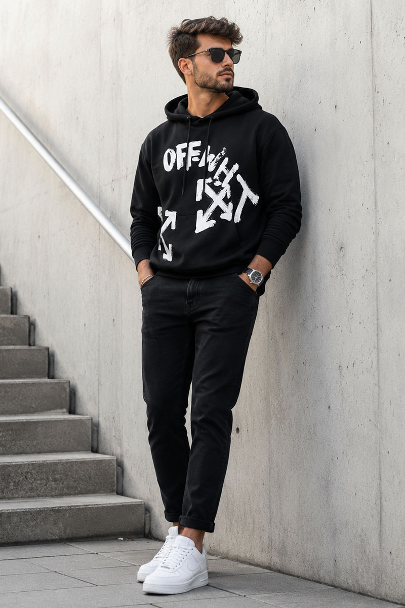 Off-White Чёрное худи Arrows-print 