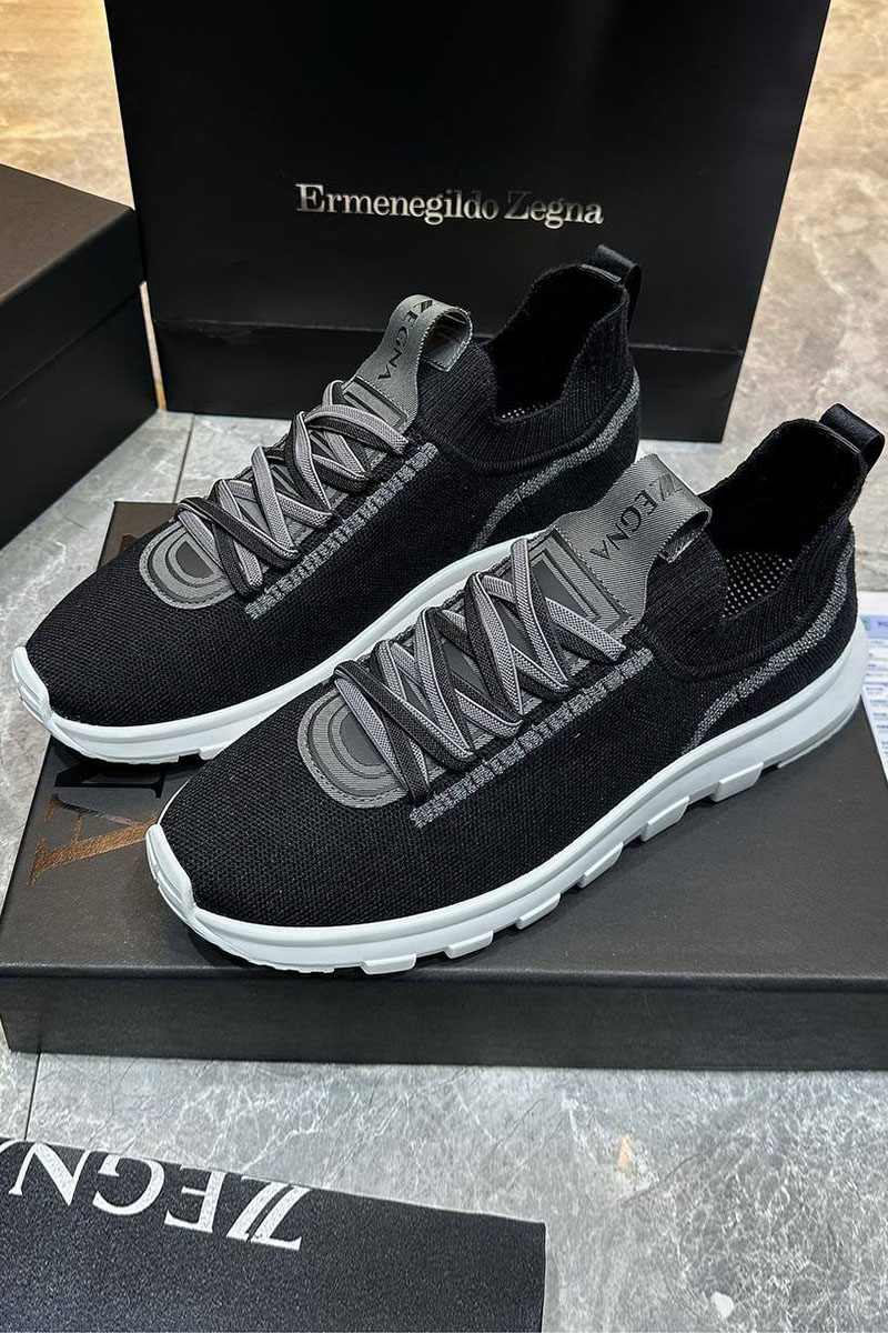 Zegna Мужские текстильные кроссовки 