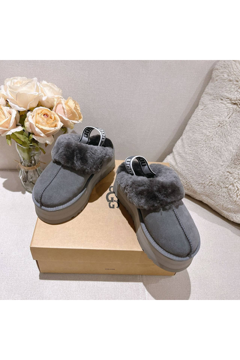 UGG Замшевые женские слиперы с мехом Funkette Platform