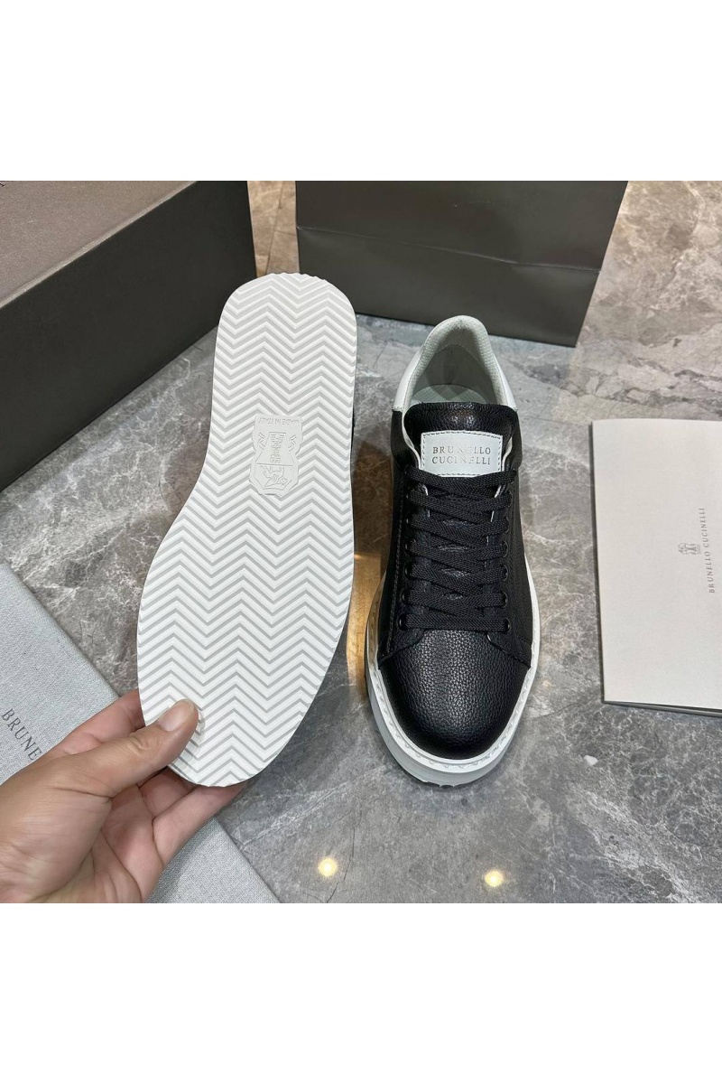 Brunеllо Сuсinеlli Мужские кроссовки grain leather - Black