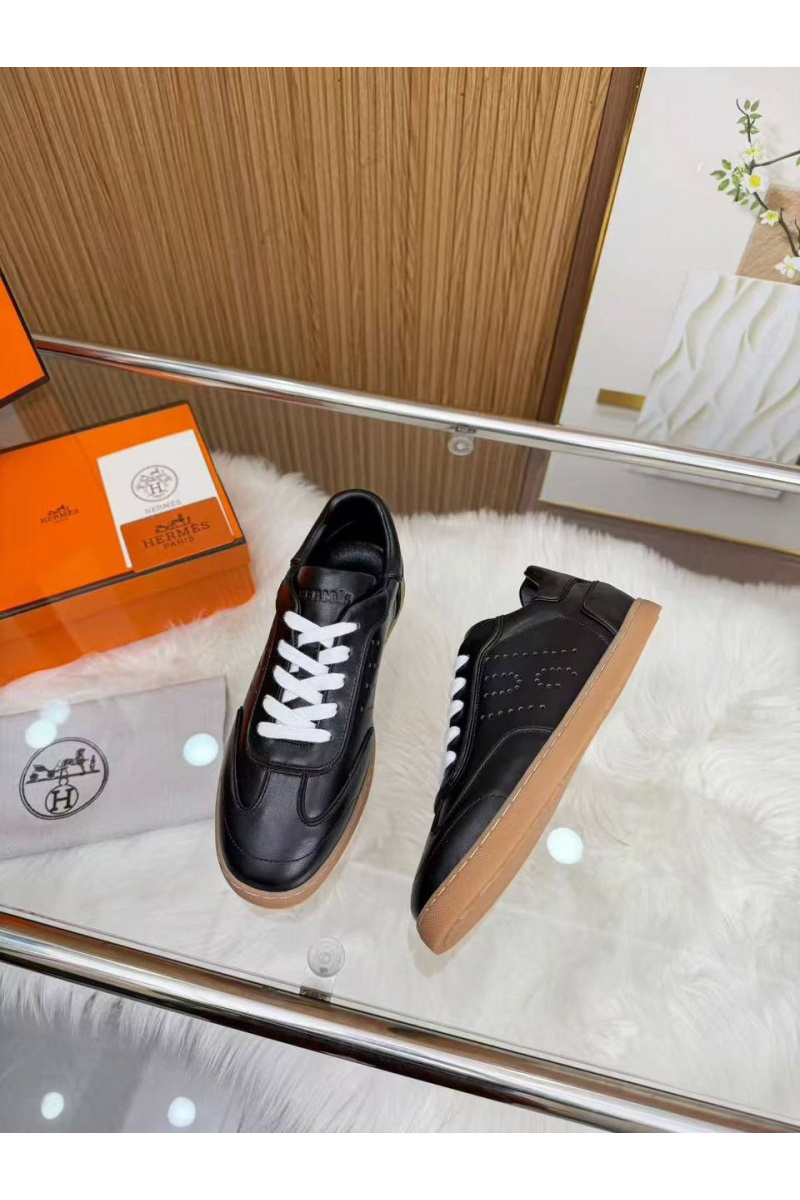 Hermes Женские кожаные кроссовки Match
