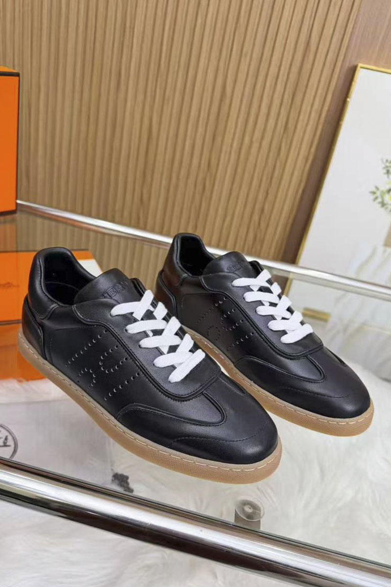 Hermes Женские кожаные кроссовки Match