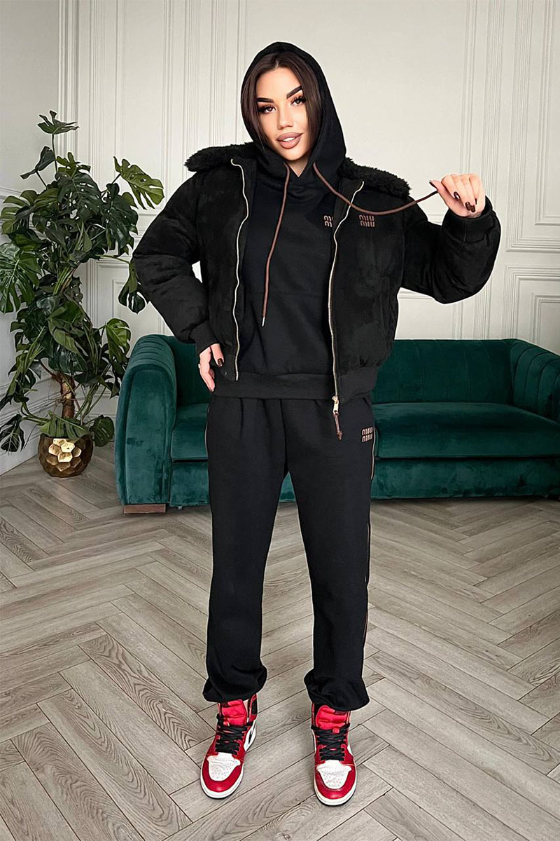 MIU MIU Чёрный женский костюм тройка 
