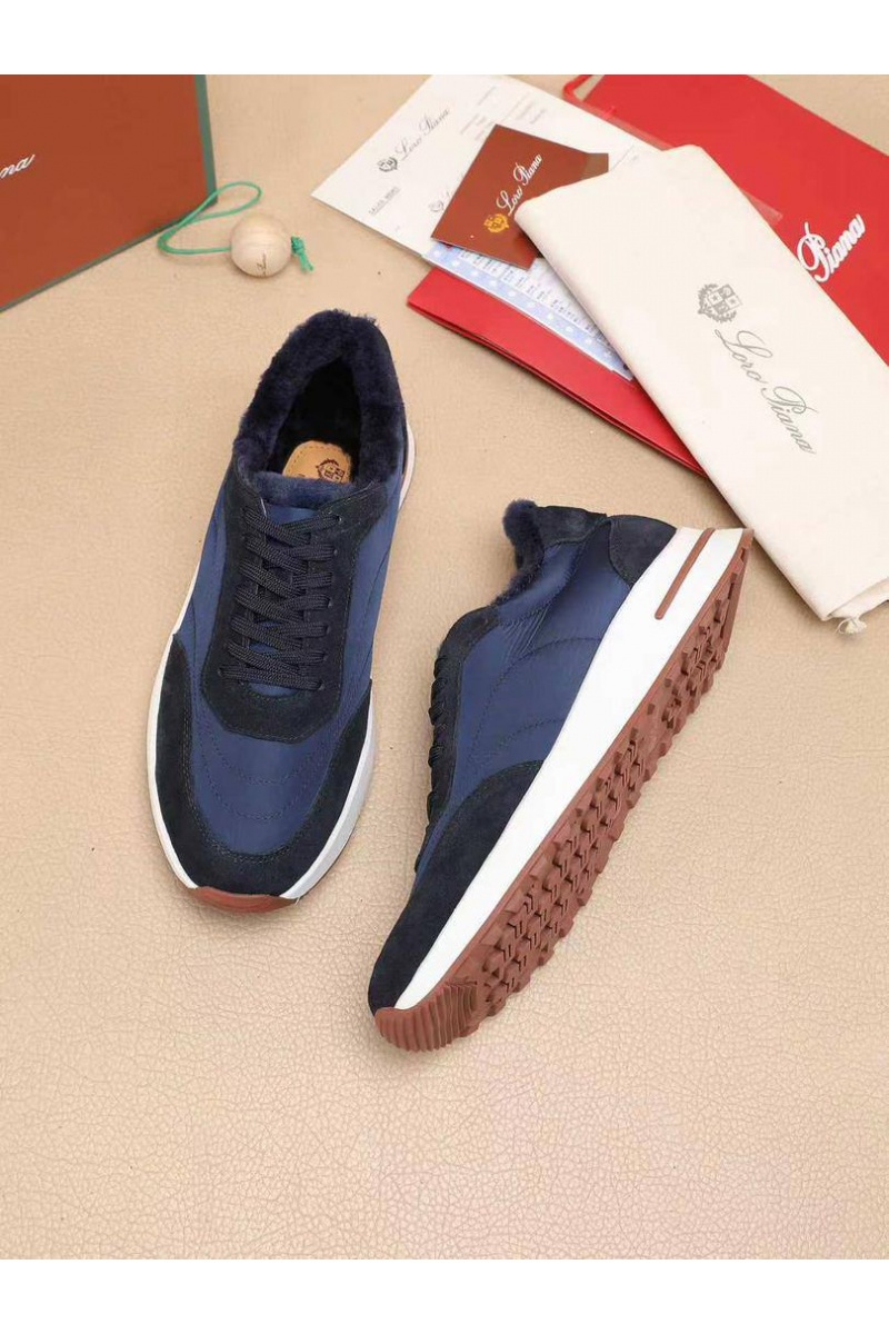 Loro Piana Кроссовки с мехом Week End Walk Evo 