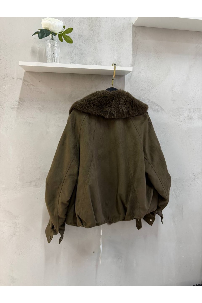 Max Mara Женский бомбер Max Mara с натуральным мехом premium