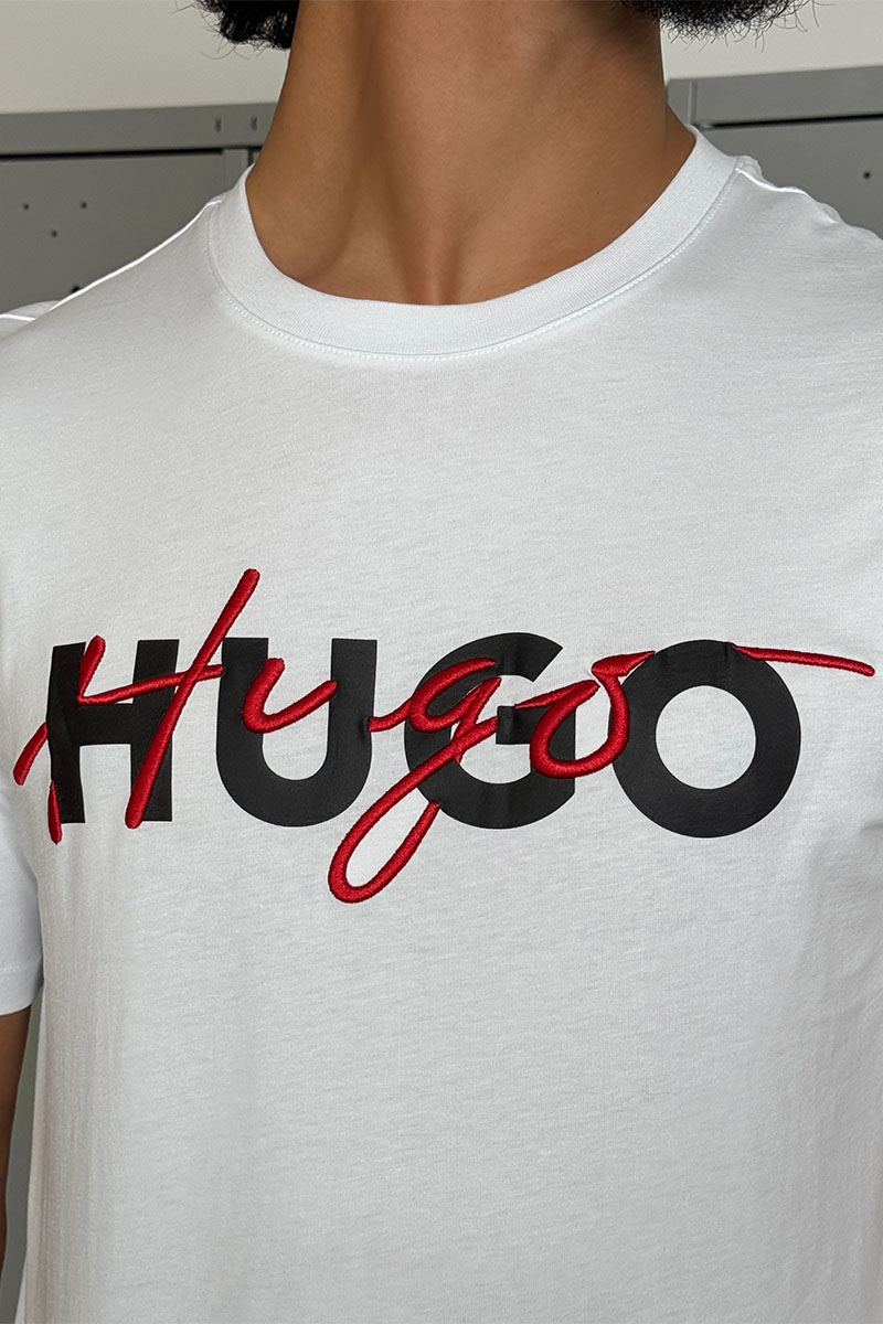 Hugо Воss Футболка белого цвета Dakaishi double logo