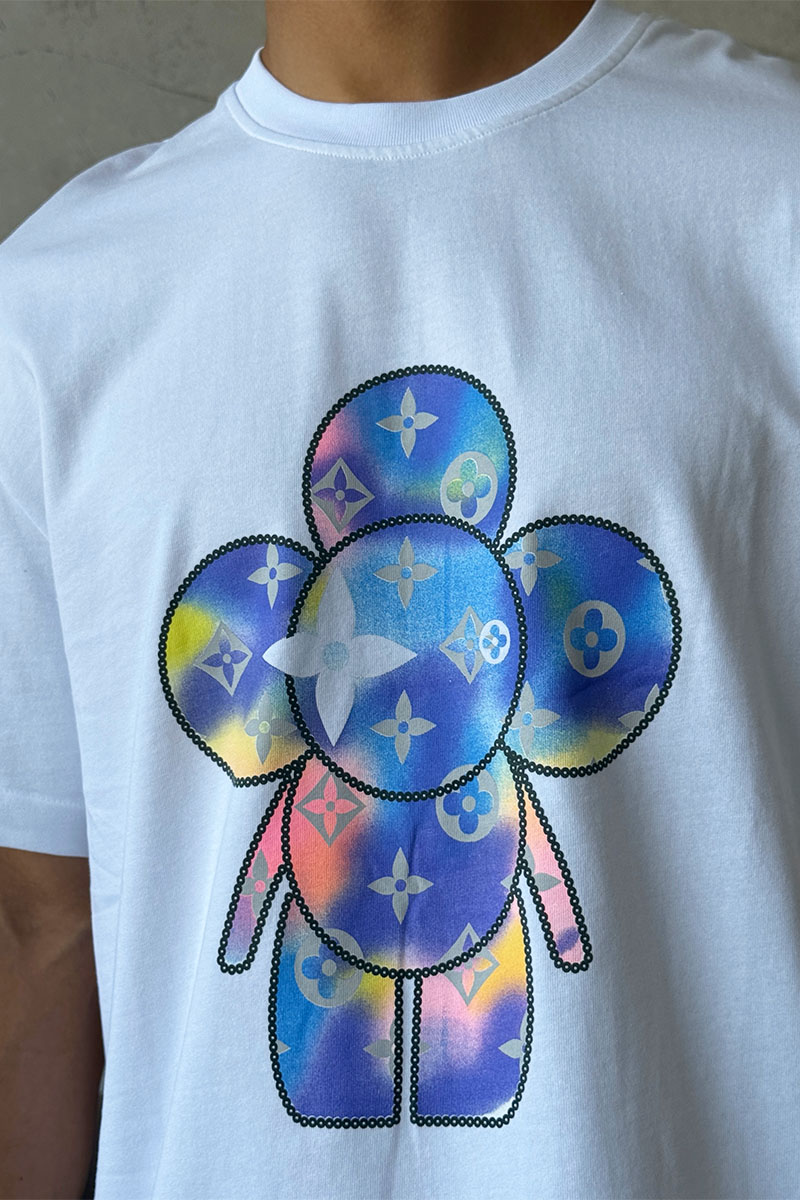 Lоuis Vuittоn Брендовая оверсайз футболка белого цвета