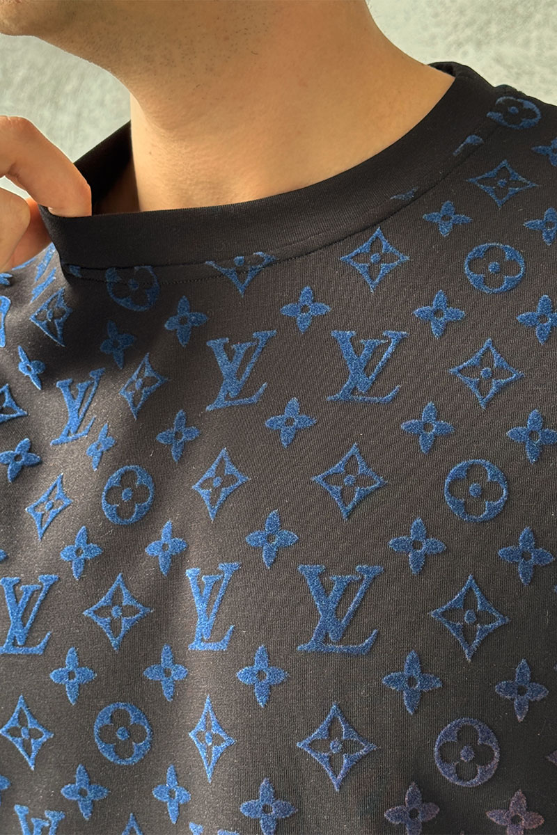 Lоuis Vuittоn Чёрная оверсайз футболка Monogram Gradient