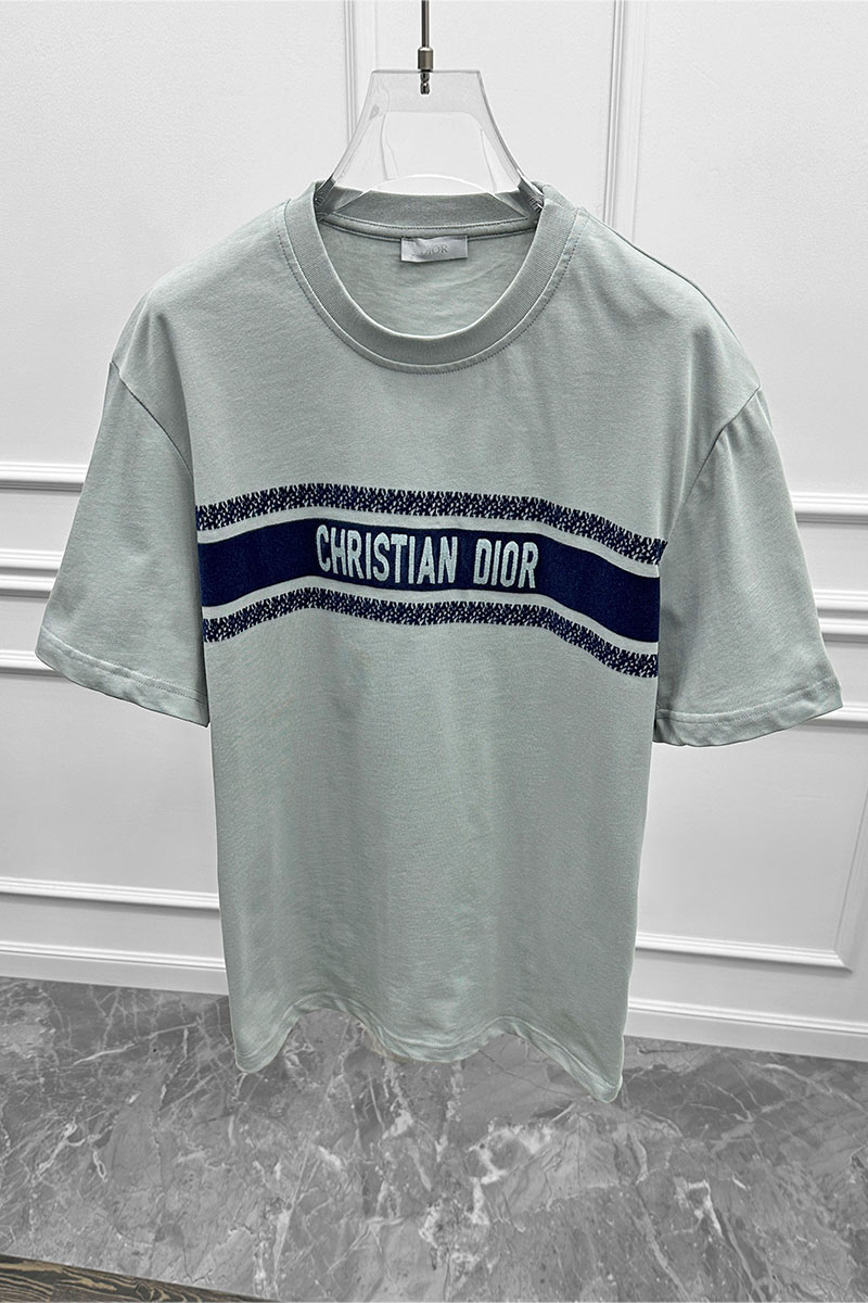 Dior Мужская оверсайз футболка - Grayish Green