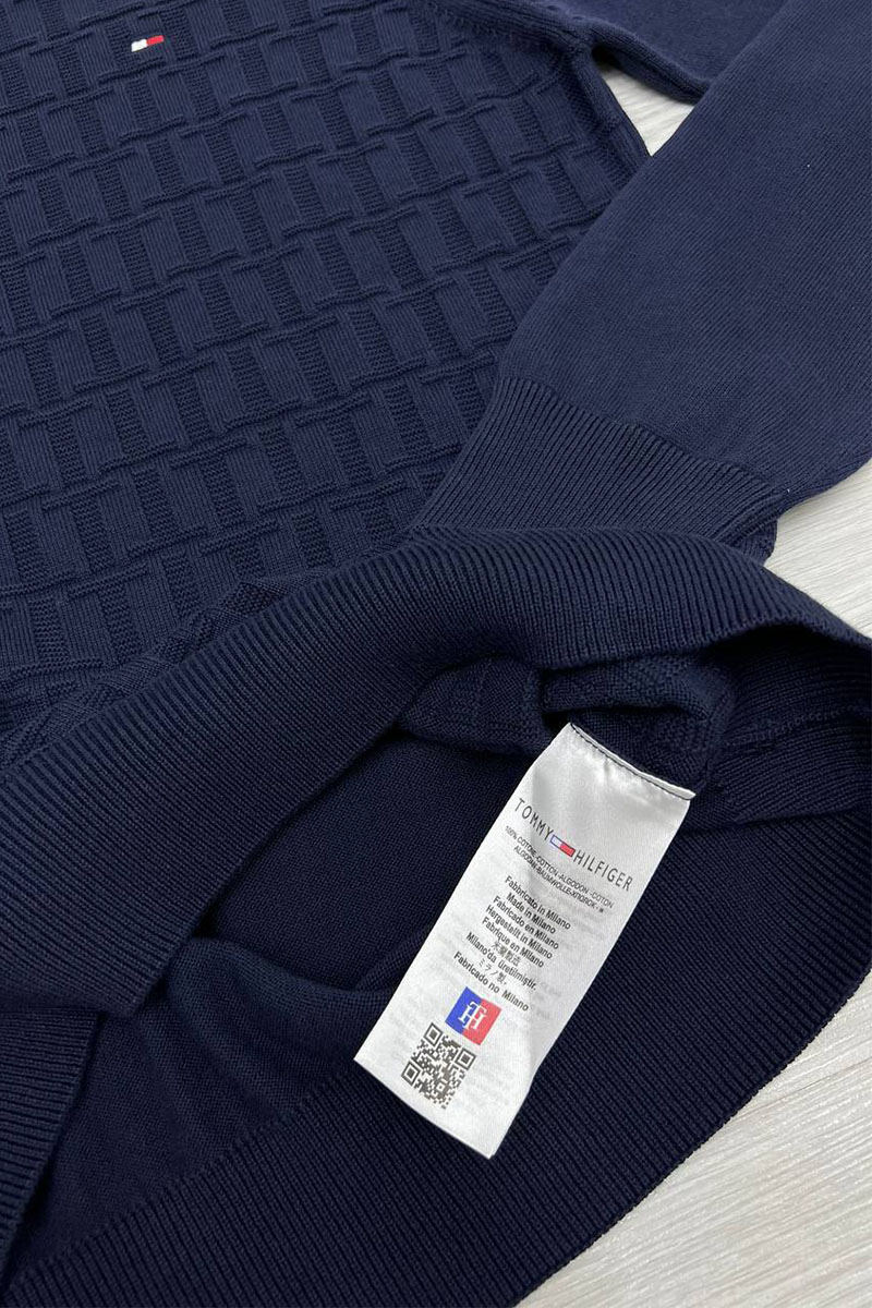 Tommy Hilfiger Мужской джемпер logo-embroidered - Navy 