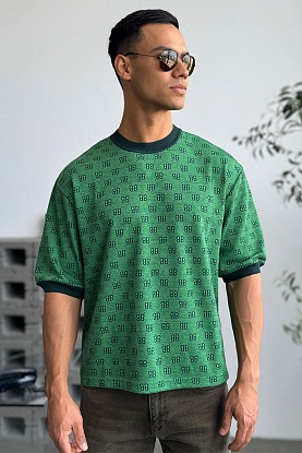 Зелёная оверсайз футболка