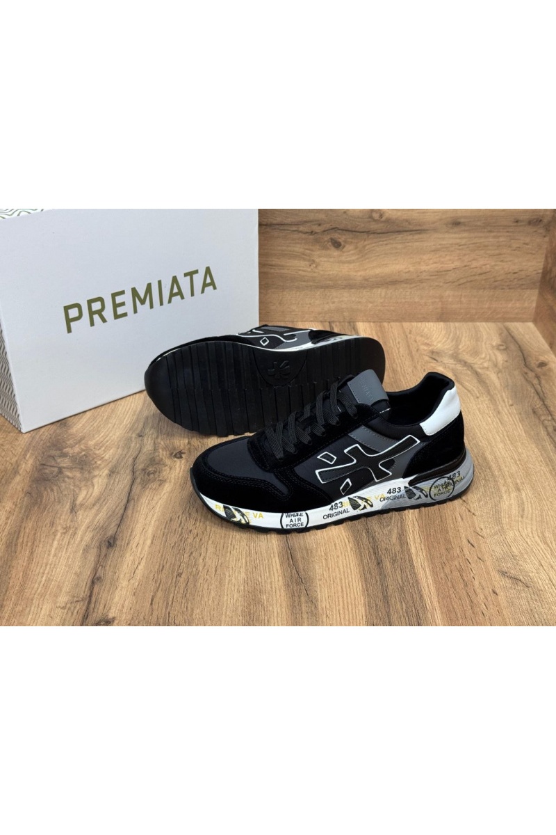 Premiata Мужские чёрные кроссовки Mick 