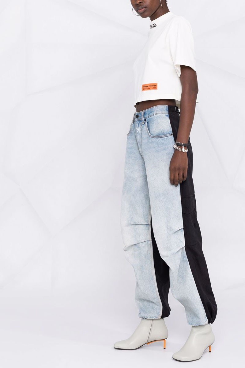 Heron Preston Белая футболка СТИЛЬ-logo cropped