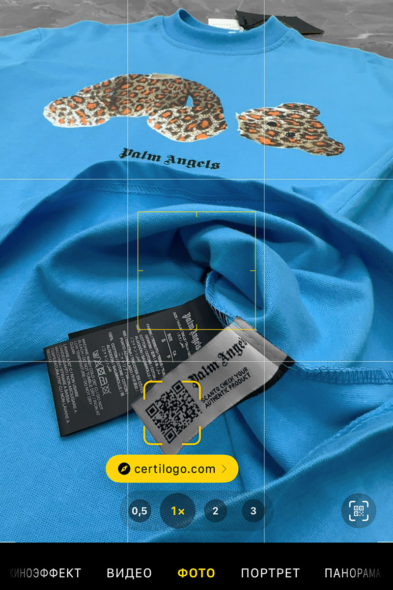 Palm Angels Голубая оверсайз футболка Leopard Bear
