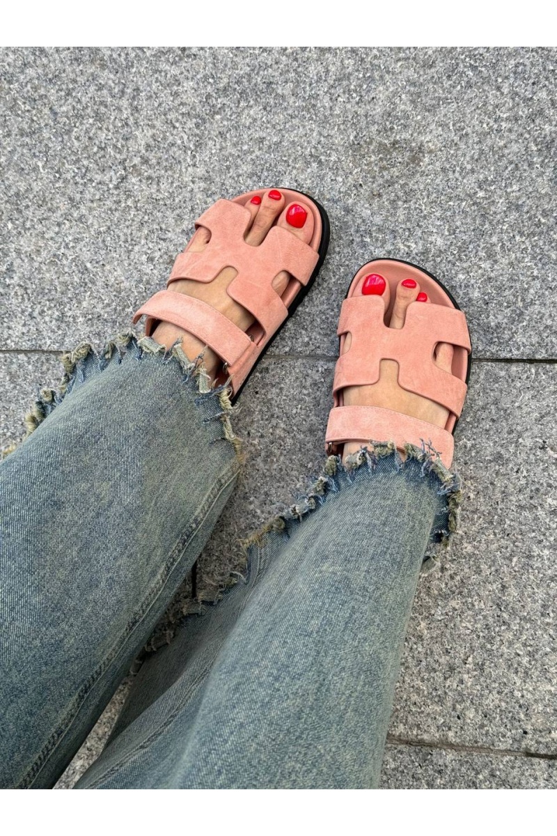 Hermes Женские замшевые сандалии Chypre - Pink