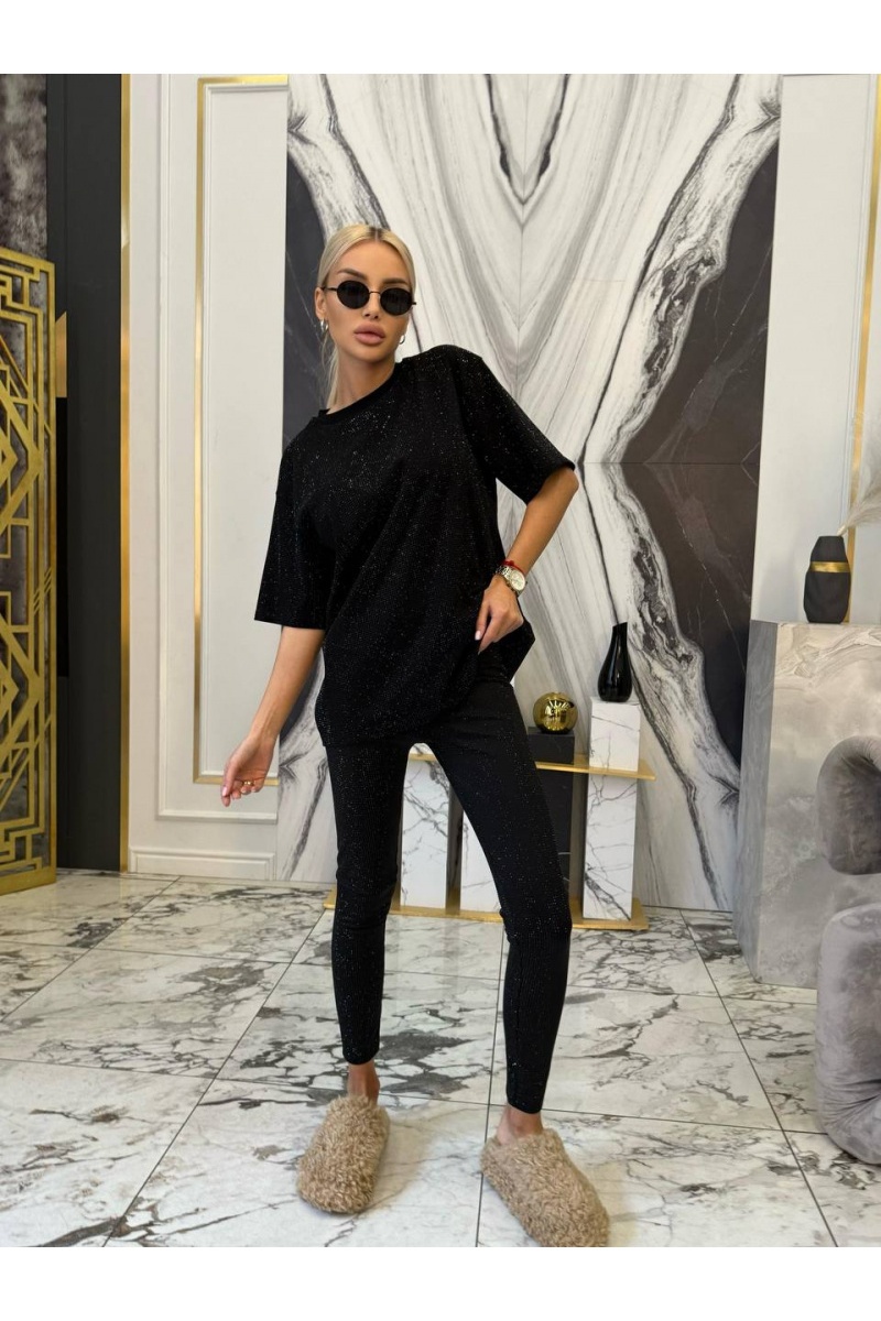 Balenciaga Женский костюм со стразами Premium - Black