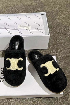 Женские меховые шлёпанцы Triomphe premium