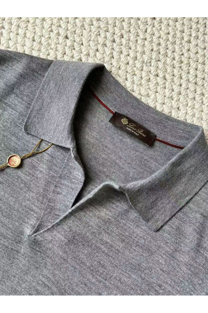 Loro Piana Поло с длинным рукавом Premium - Light Flower Gray