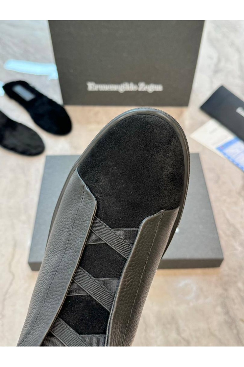 Zegna Кроссовки с мехом Triple Stitch