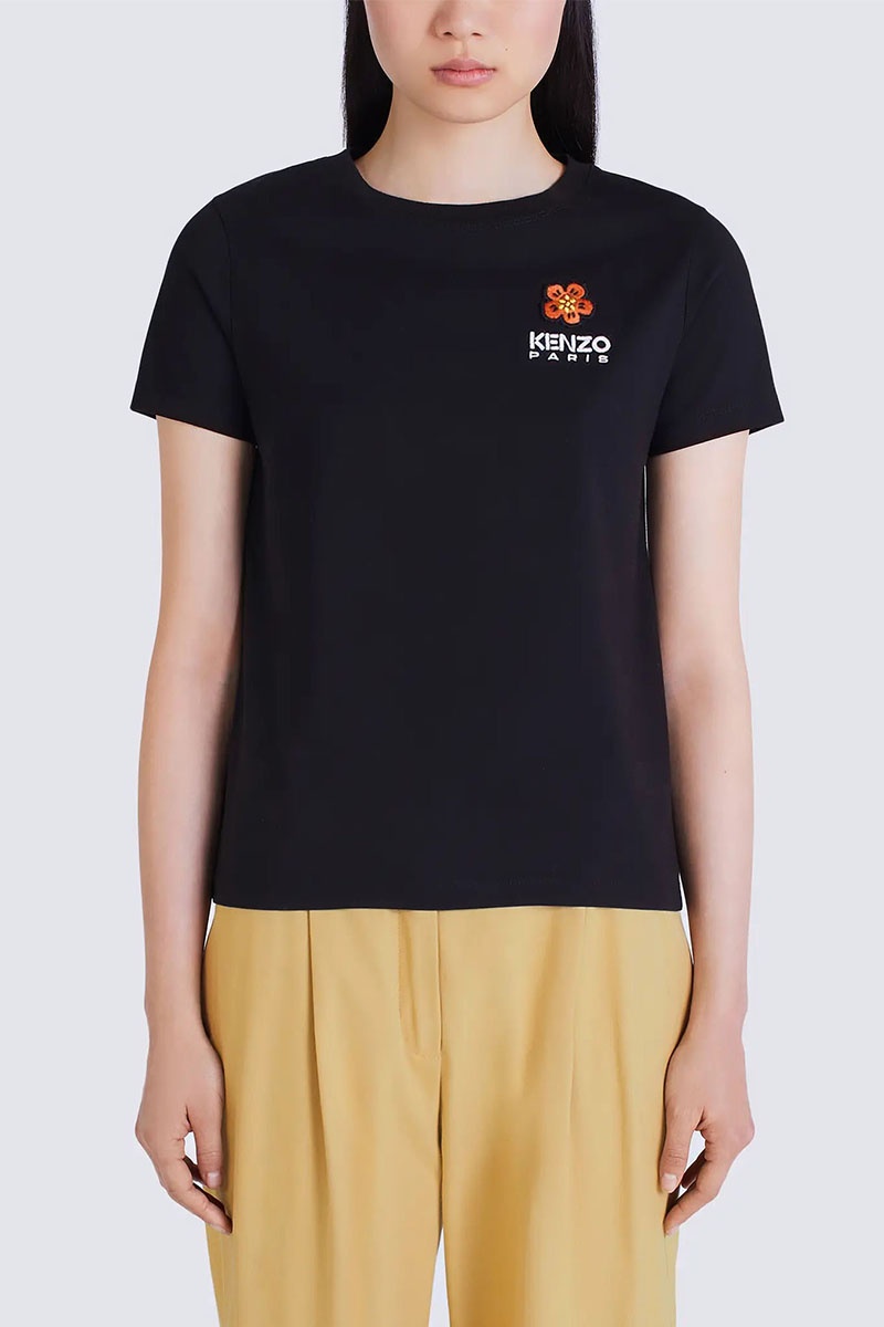 Kenzo Женская чёрная футболка Boke Flower 