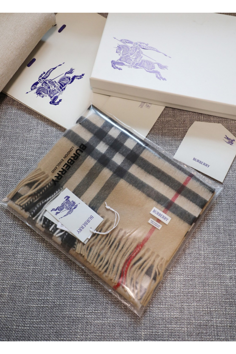 Burberry Шарф two-tone Check premium 168x30 см - Chestnut