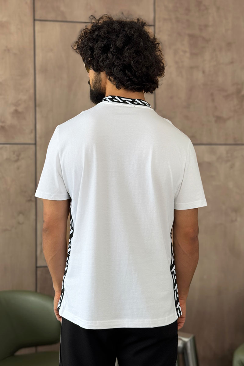Versace Белая мужская футболка La Greca trim