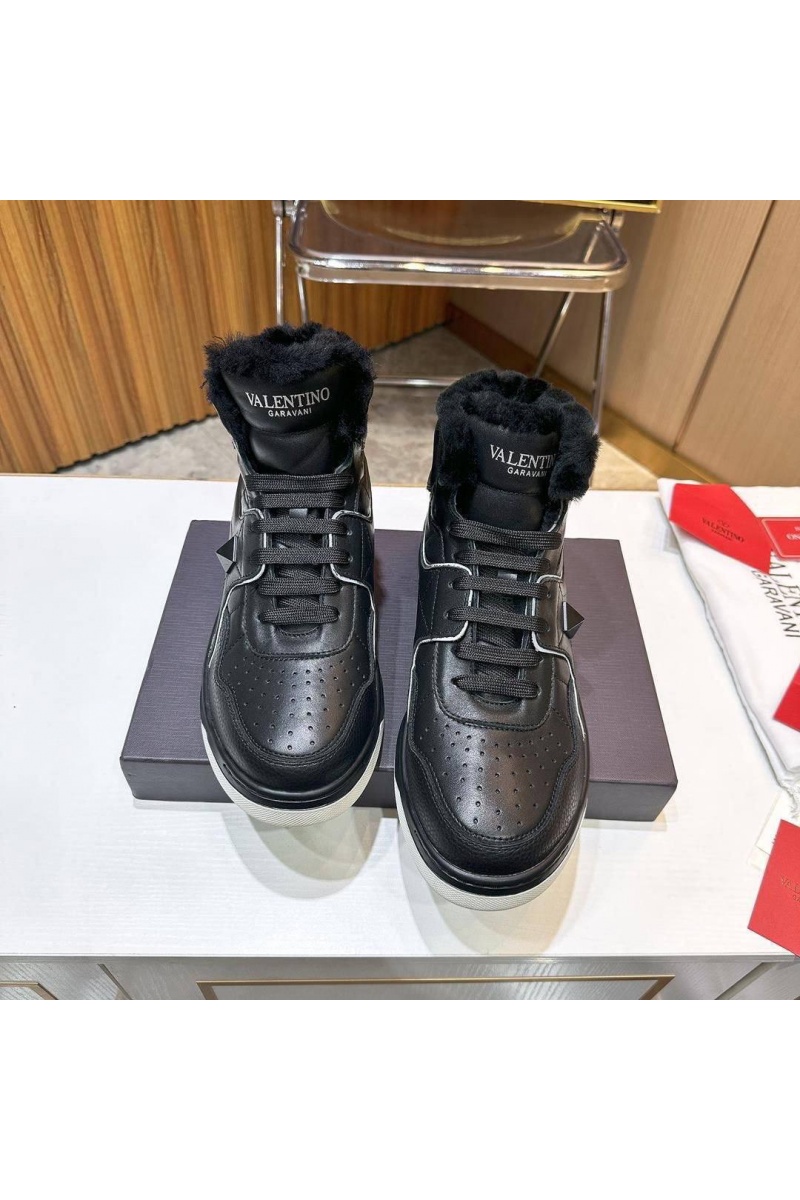 Valentino Кроссовки с мехом One Stud high-top