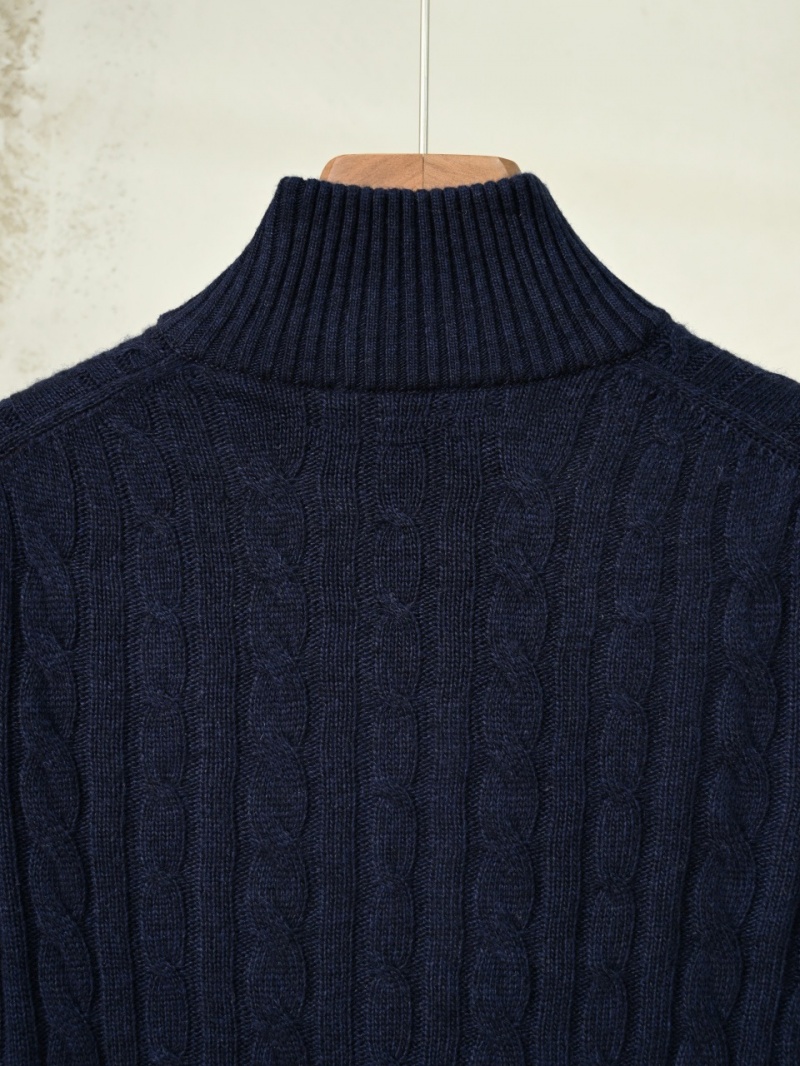 Loro Piana Кашемировый свитер Premium zip-neck - Navy 