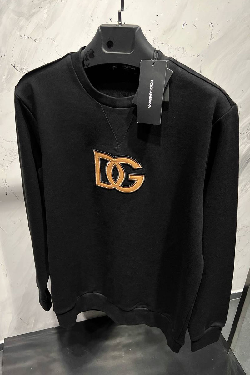 Dоlсе & Gаbbаnа Мужской оверсайз свитшот logo patch - Black