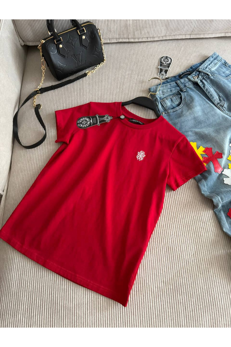 Chrome Hearts Женская красная футболка premium