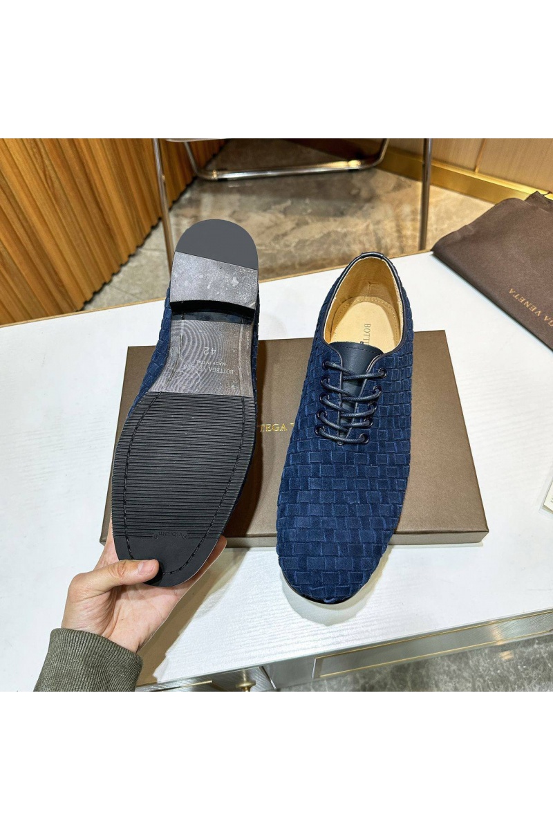 Bottega Veneta Мужские замшевые ботинки Intrecciato - Navy