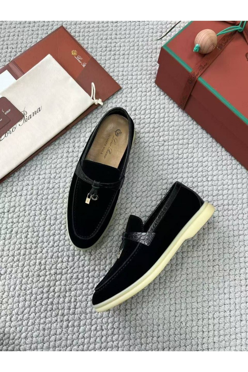 Loro Piana Женские лоферы Summer Charms Walk premium - Black