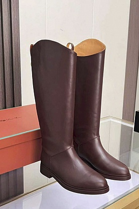 Женские кожаные сапоги premium - Brown