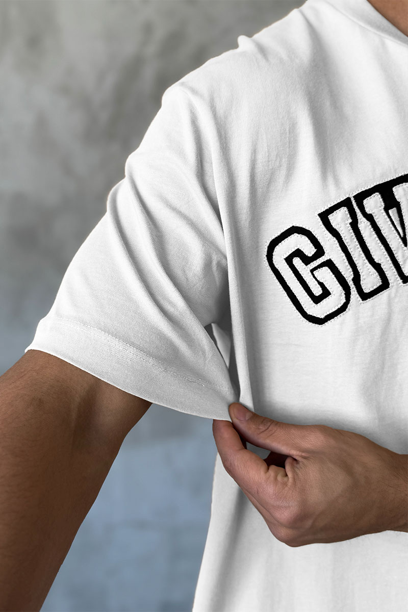 Givenchy Белая оверсайз футболка college logo-embroidered