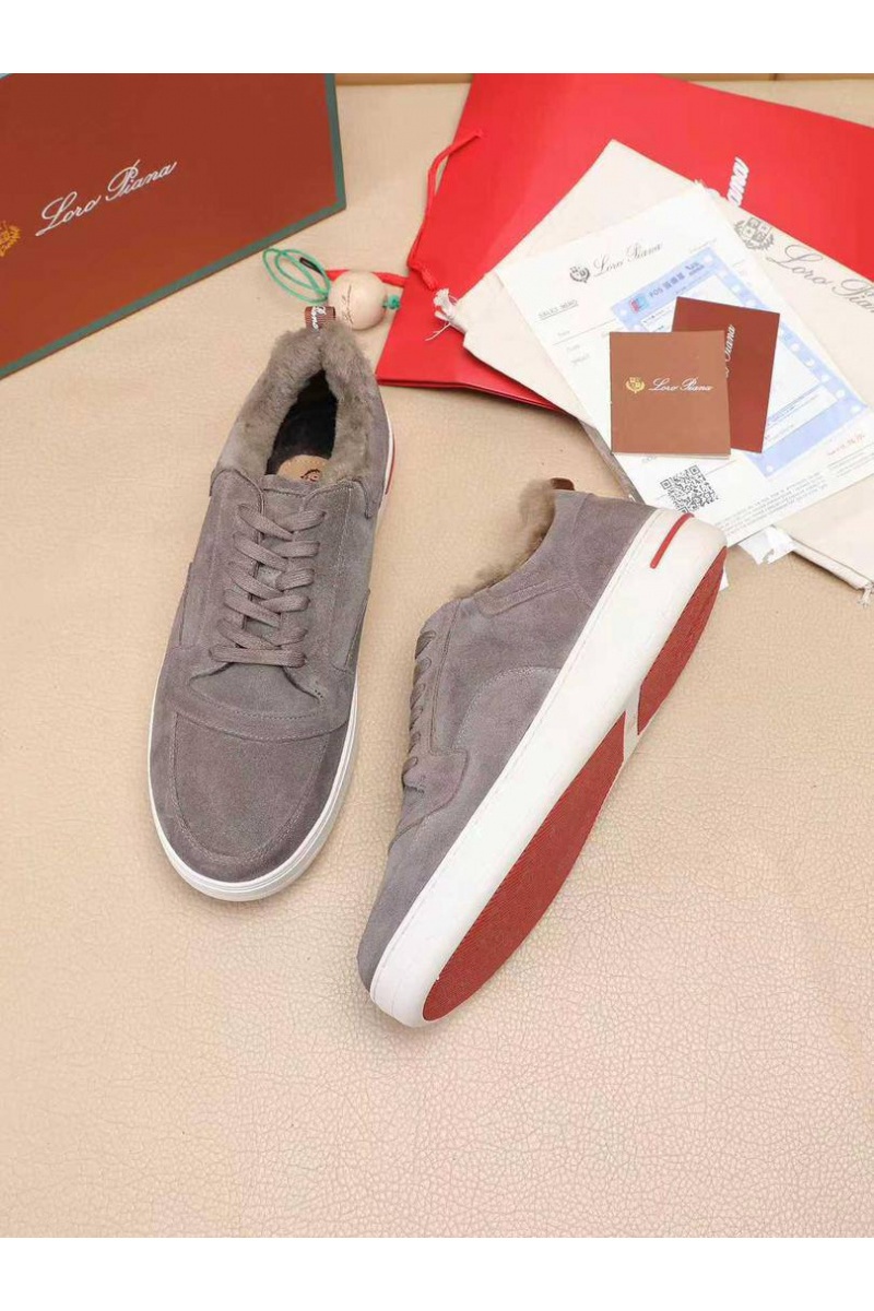 Loro Piana Кроссовки с мехом Newport Walk - Beige