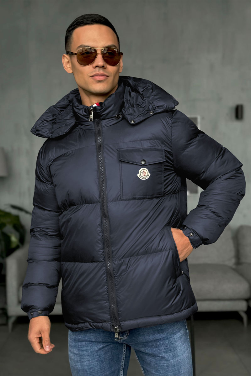 Moncler Мужская куртка тёмно-синего цвета