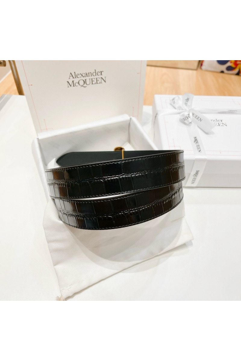Alexander McQueen Кожаный ремень Skull Premium (ширина 3.5 см)