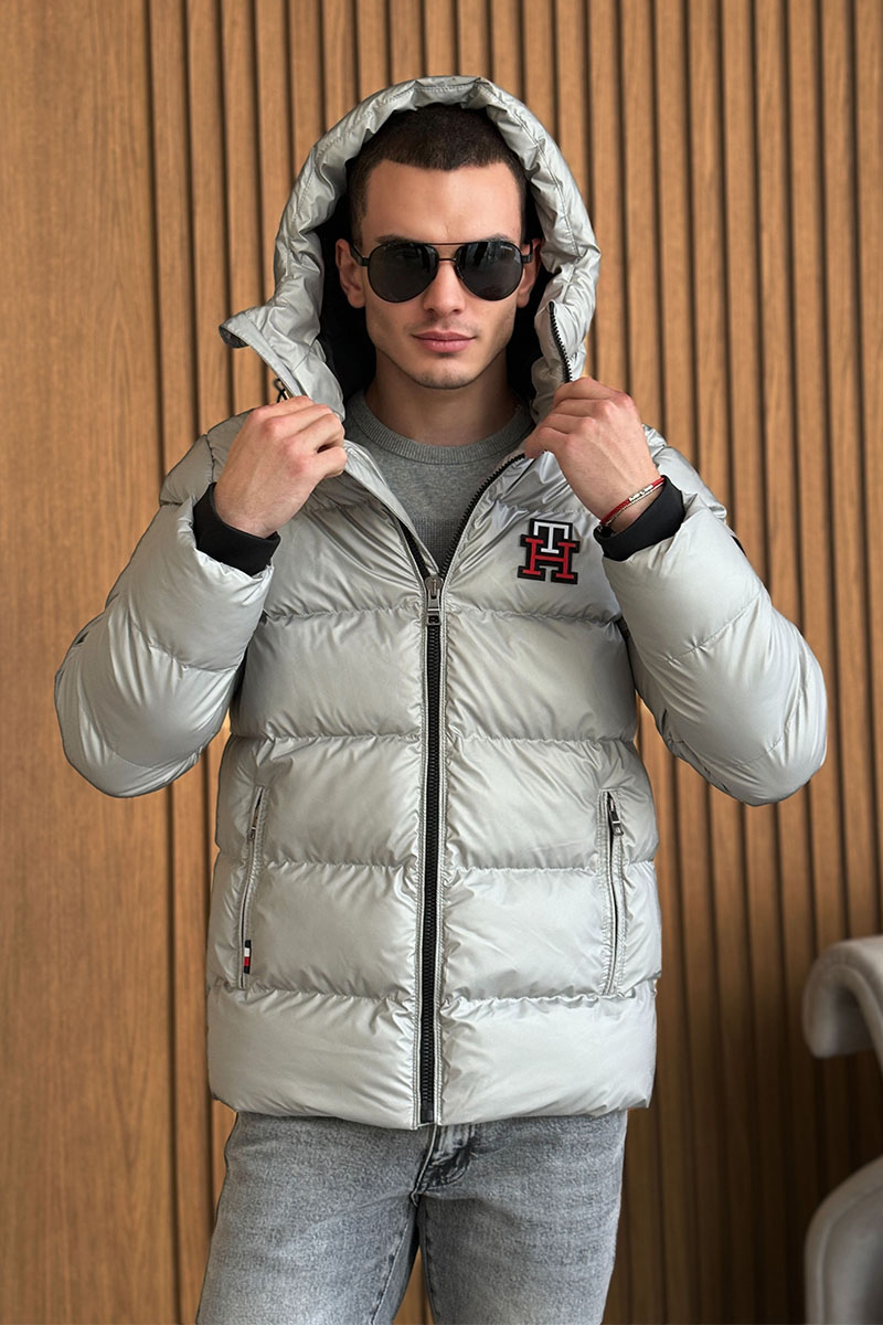 Tommy Hilfiger Мужская куртка logo-patch - Grey