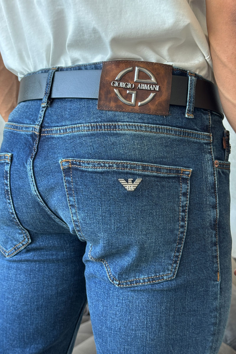 Emporio Armani EA7 Мужские джинсы синего цвета