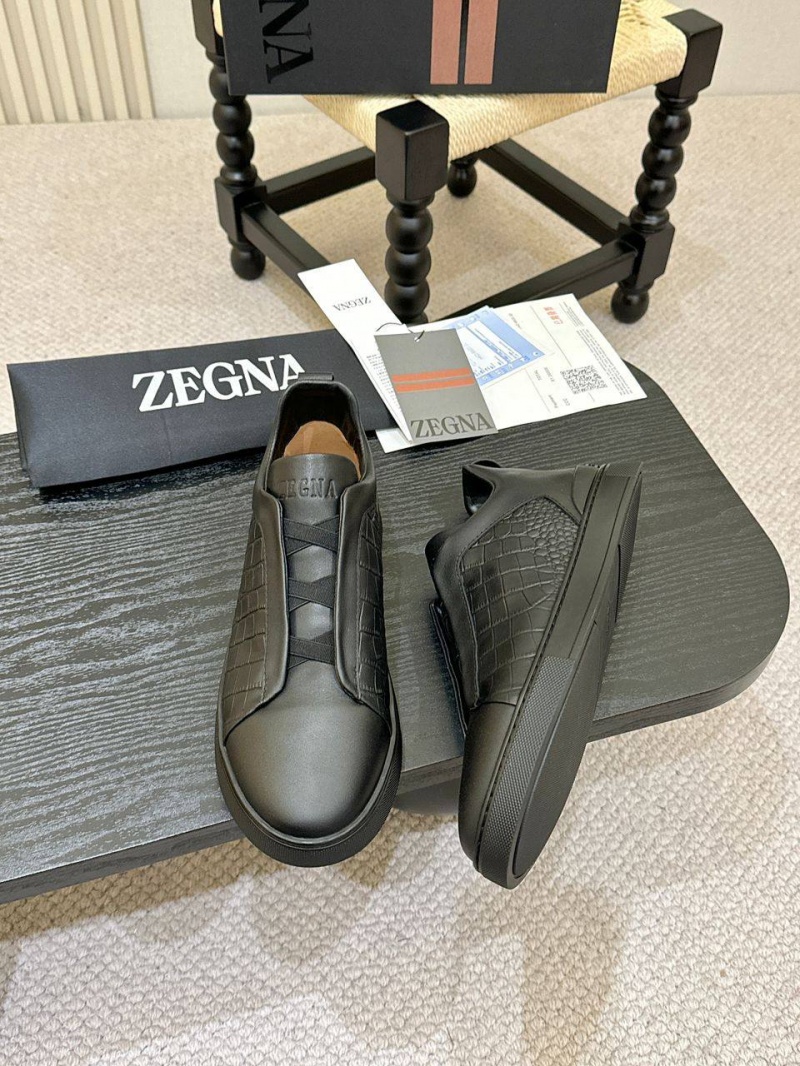 Zegna Мужские кроссовки Triple Stitch Alligator - Black