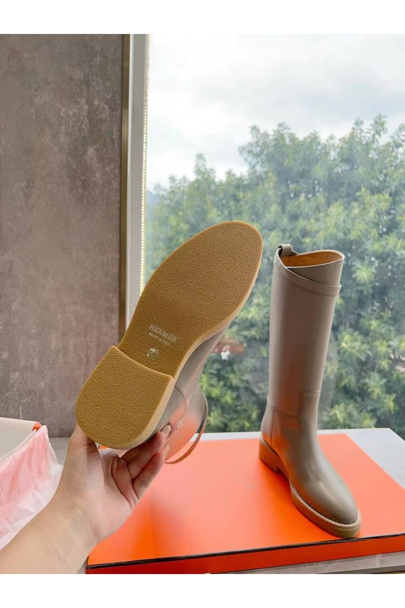 Hermes Женские кожаные сапоги Premium - Grey
